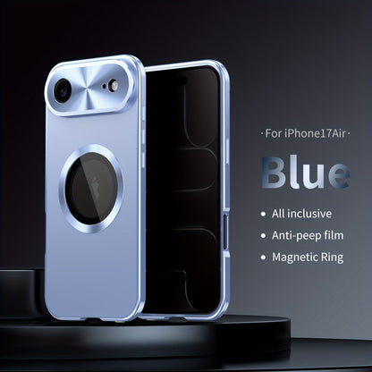 iPhone Anti-Spy Magnetic 2-in-1 Phone Case with All-Round Lens Protection – Complete Drop Protection Cover for iPhone 12 13 14 15 16 Pro Max