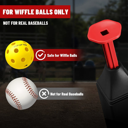 Baseball Softball Hitting Tee with Popper & 12 Mini Balls | Launches Up to 40 Inches High | No Battery Required | Kids Youth Batting