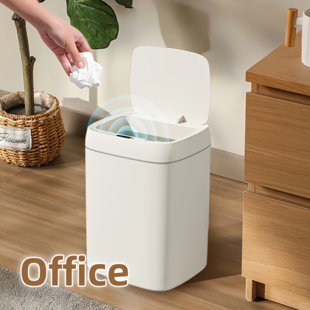 Touchless Trash Can Sensor Lid Hands-Free, Infrared Motion Detection, Battery Powered Cordless