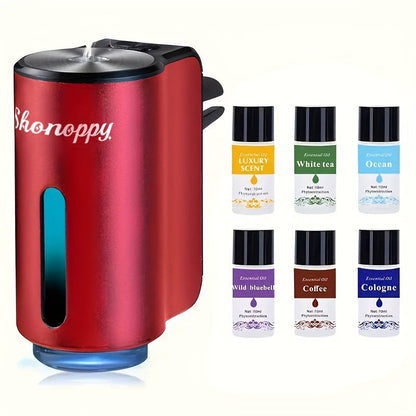 Car Air Freshener Diffuser USB Aromatherapy Humidifier with 3 6 10 Bottles Essential Oils for Entryways, Bedrooms and Living Spaces