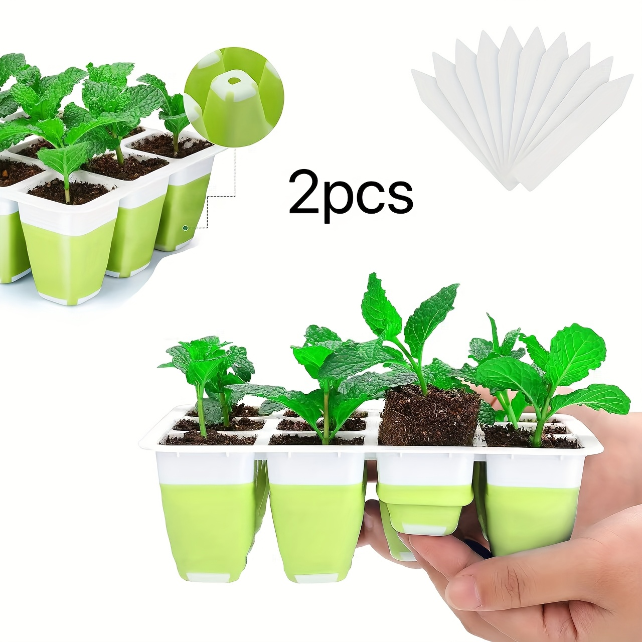 Seed Starting Tray with Flexible Pop-Up Units | Easy Transplant No Root Damage | Optimal Drainage | Reusable Seedling Tray 2pcs 6pcs 10pcs