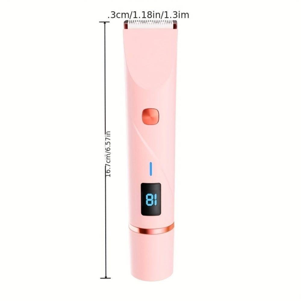 Electric Shaver 2-in-1 Dual-Head Bikini Trimmer with Digital Battery Display and Waterproof Wet/Dry Use
