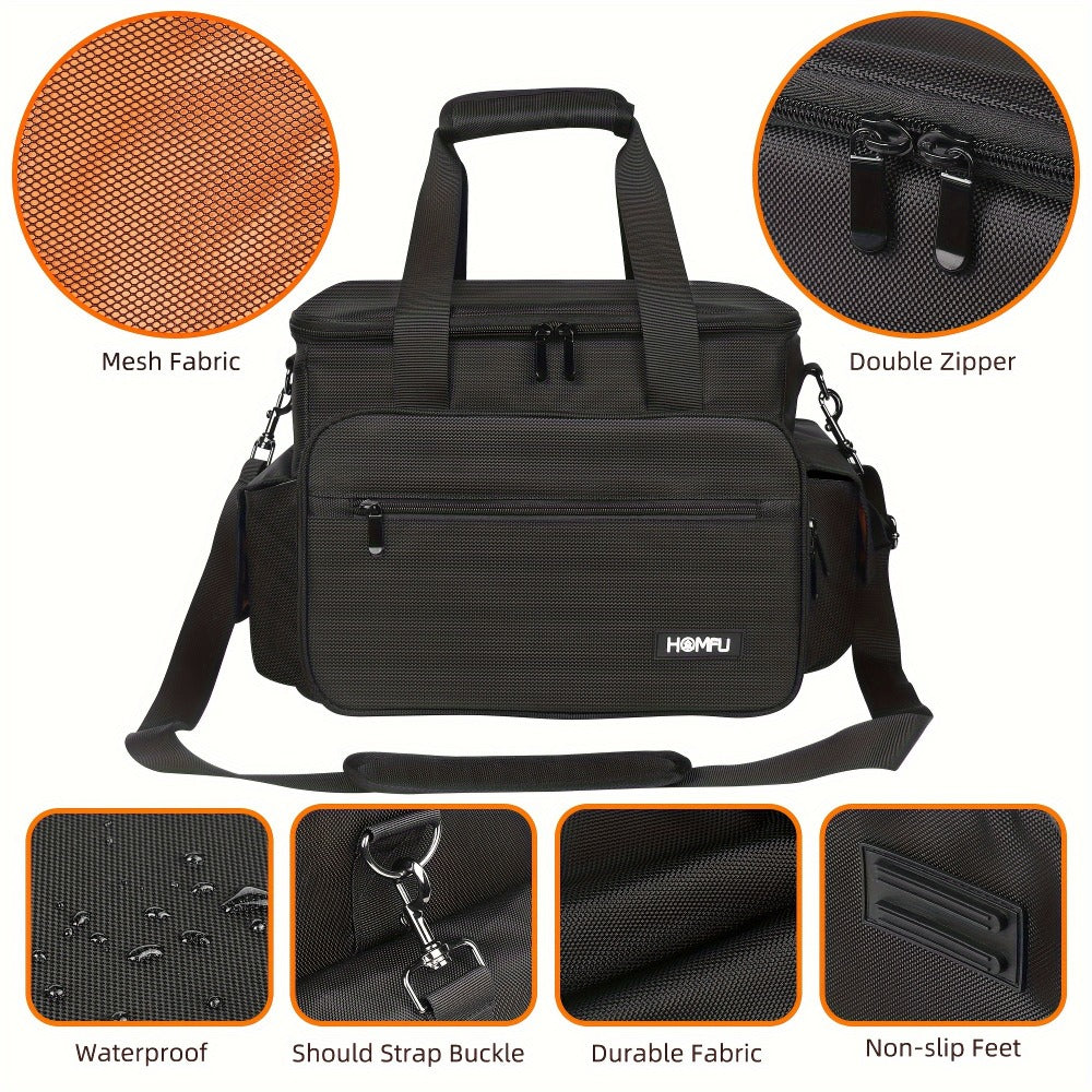 DJ Gig Bag with Removable Dividers, Padded Controller Mixer Carrying Case, Modular Interior, Touring Studio Travel Ready