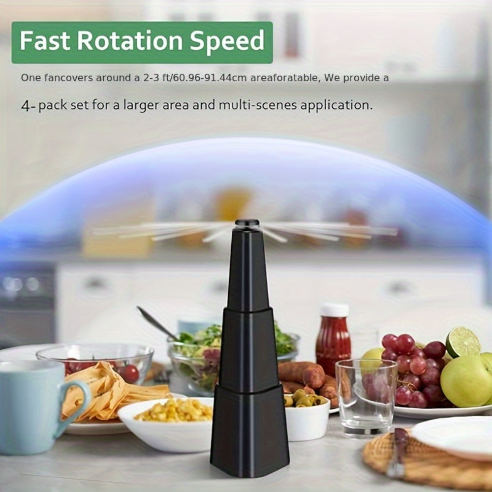Fly Fans for Tables 6 Pack Fly Fan Holographic Blade Keep Flies Away from Food for Outdoor BBQ for Grilling, Camping and Outdoor Meals