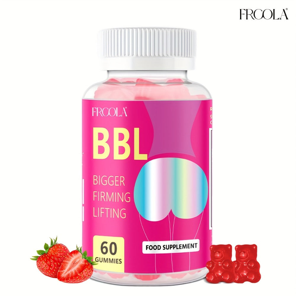 Women's BBL & BBG Herbal Gummies, Bum & Chest Enhancement Support Supplement for Women, Strawberry Flavor