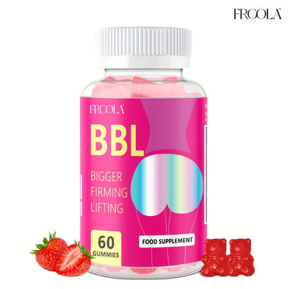 Women's BBL & BBG Herbal Gummies, Bum & Chest Enhancement Support Supplement for Women, Strawberry Flavor
