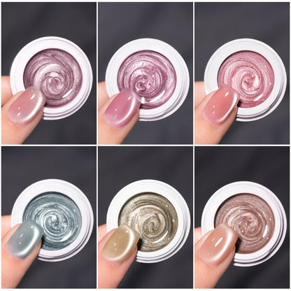 Gel Nail Polish MORDDA Six-Color Magnetic Cat Eye Kit with Included Nail Art Magnet for Home Manicures