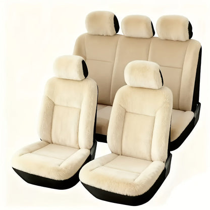 Car Seat Covers 5-Seat Plush Full-Wrap Set with Front and Rear Coverage in Seven Color Options