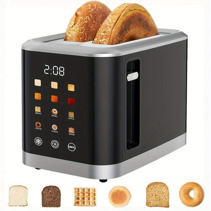 2 Slice Toaster with Touch Screen, 1.5" Wide Slot for Bread, Bagels & English Muffins, 6 Bread Types
