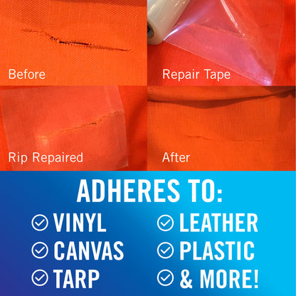 Heavy Duty Waterproof Repair Tape 30FT x 3in Canvas Fabric Patch Tape for RV Awning Boat Cover Tent Tarp Sail Air Mattress Pop-Up Camper