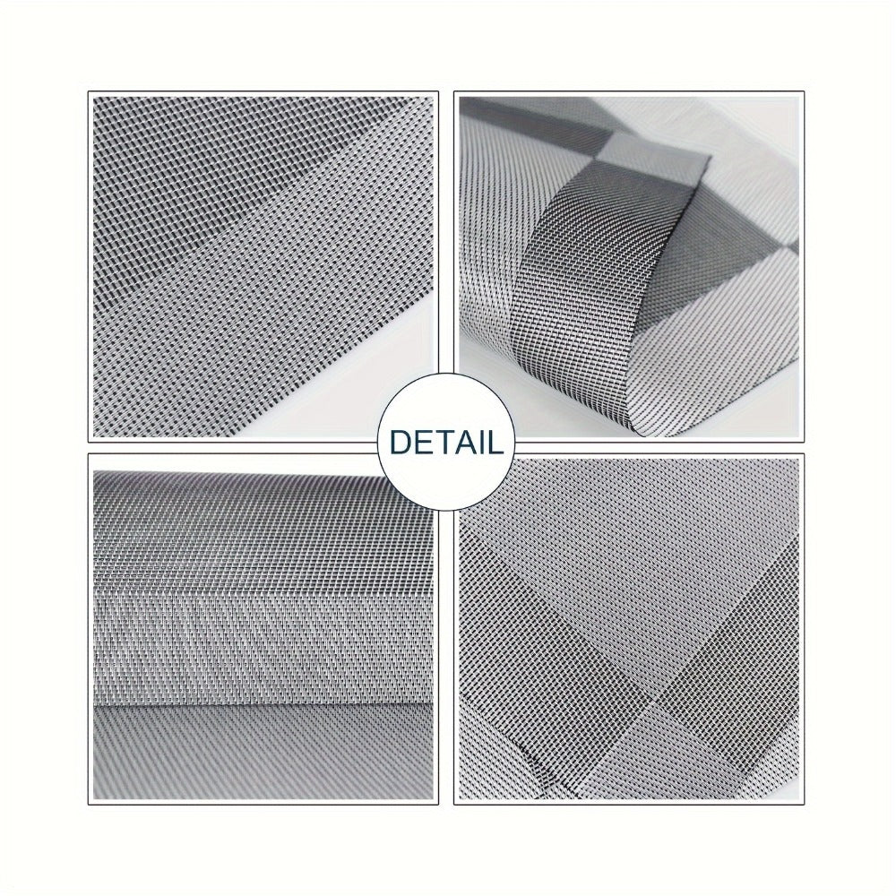 PVC Placemats Set of 6 Heat Resistant Non-Slip Washable Table Mats for Kitchen Dining Table, Easy Clean Vinyl Dinner Mats 11.8x17.7 Inch