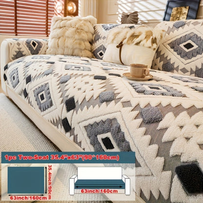 Sofa Cover, Thick Plush Couch Pad with Backing Detail in Three Colors and Seven Seat or Arm Sizes