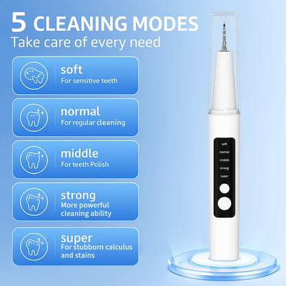 Interdental Cleaner Rechargeable USB Oral Irrigator, 5-Speed Settings, LED Light, Portable Water Flosser for Plaque Removal