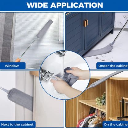Microfiber Duster Kit with 100 Inch Extension Pole Extendable Bendable Feather Duster for Entryways, Bedrooms and Living Spaces