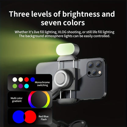 AOCHUAN Smart XE 3-Axis Phone Gimbal Stabilizer with AI Face Tracking & RGB Fill Light, Foldable Handheld Stabilizer