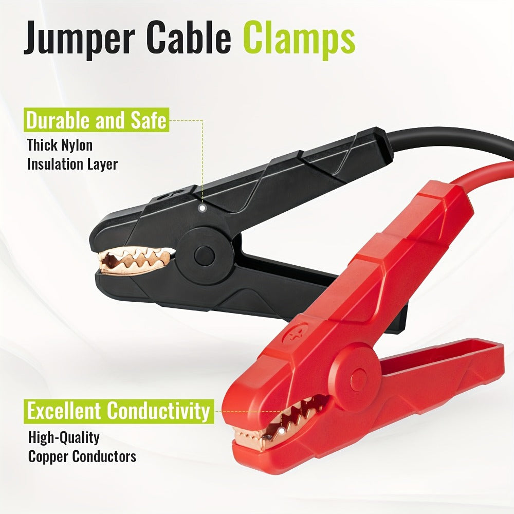 Jumper Cable Clamps Compatible with Ryobi 18V & Dewalt Battery | 5.9ft 12AWG Portable Jump Starter Booster Cables Automotive Battery Jumper