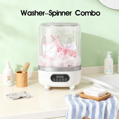 Portable Mini Washing Machine Wash & Dry All-in-One, Blue Light, Flexible Drainage for Entryways, Bedrooms and Living Spaces