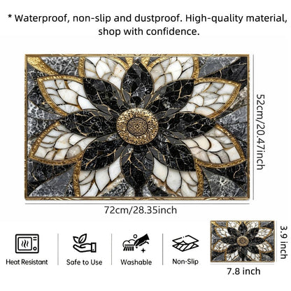 Stove Protector Mat Heat Resistant Non-Stick Reusable Gas Stove Liner Marble Pattern for Gas Stove Glass Cooktop Induction Cooker Oven
