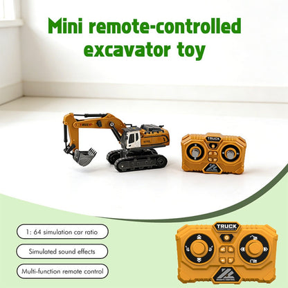 Remote Control Excavator Toy Set for Kids with Metal Shovel Bucket LED Lights & 1200mAh Rechargeable Battery
