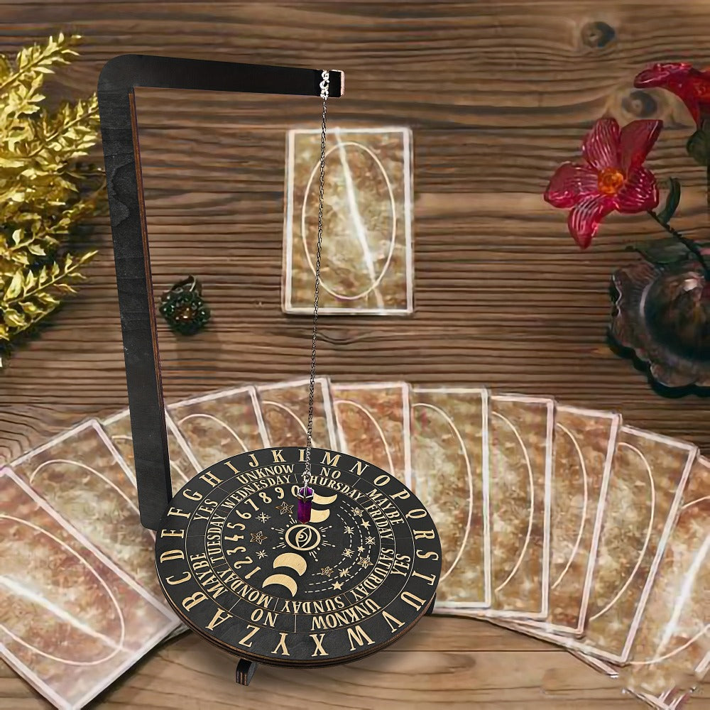 Wooden Pendulum Stand for Divination, Crystal Display Holder, Witchcraft Altar Decor for Entryways, Bedrooms and Living Spaces
