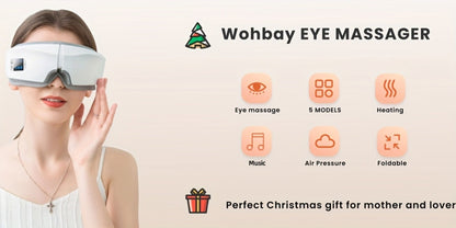 Eye Massager with Heat - 4D Intelligent Portable Eye Mask Massager with Pneumatic Compression, Vibration