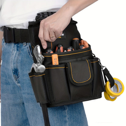 Tool Belt Bag – 18-Pocket Large Tool Organizer Pouch with Wide Mouth Opening, Polyester for Construction