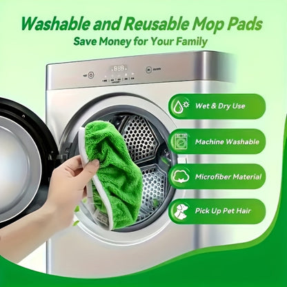 Washable Flat Mop Pads 15 Pack, Reusable Microfiber Replacement Pads for Flat Floor Mops, Wet & Dry Cleaning