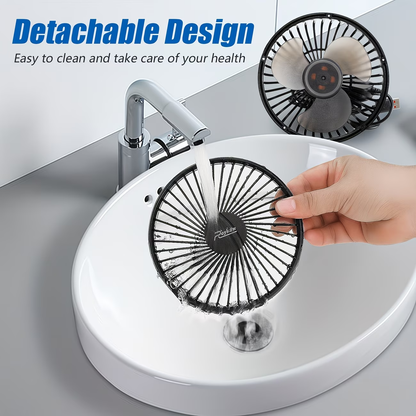 Portable Battery Golf Cart Fan with LED Lantern – 10400mAh Rechargeable, 48H Runtime, 360° Adjustable Head, 3-Speed Remote Control