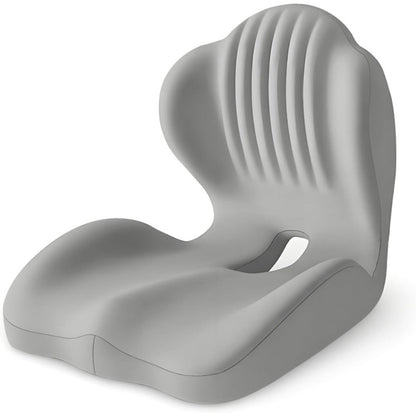 Contoured One-Piece Seat Cushion with Ribbed Back Support, Non-Slip Base and Five Color Options