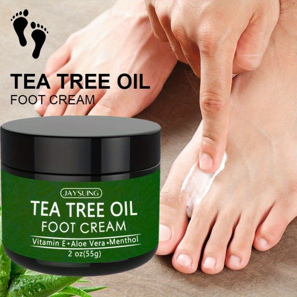 Tea Tree Oil & Coconut Oil Foot & Hand Cream 2-Pack, Deep Moisturizing for Dry Cracked Heels, Rough Hands &