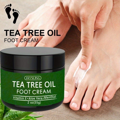 Tea Tree Oil & Coconut Oil Foot & Hand Cream 2-Pack, Deep Moisturizing for Dry Cracked Heels, Rough Hands &