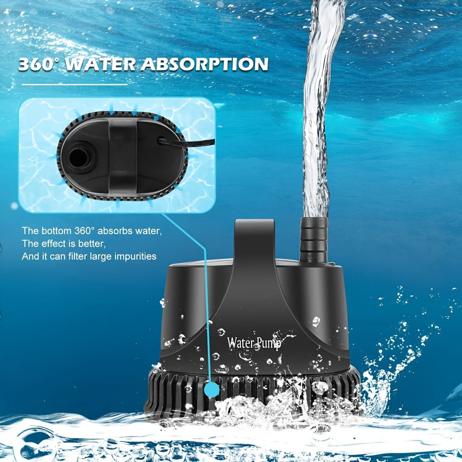 Submersible Water Pump 800GPH 40W for Garden, Patio and Yard Use, with the Listed Configuration