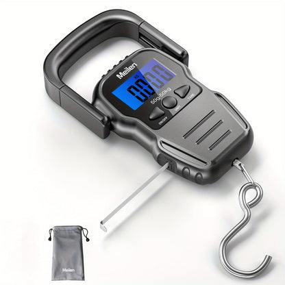 Digital Fishing Scale 50kg 110lb Portable Handheld Fish Scale with LCD Backlight & Built-in Measuring Tape