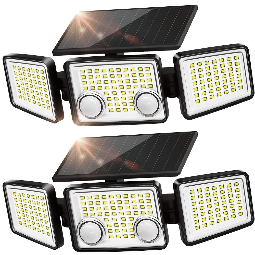 Solar Motion Sensor Light Outdoor, 3000LM 7000K 152 LED Flood Light with Dual Sensor, 270° Wide Angle & 3 Modes for Garden