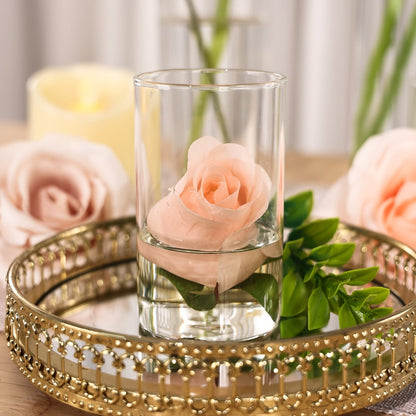 Clear Glass Cylinder Vases 24pcs Bulk Set – 4, 8, 12 Inch Tall Flower Vases for Centerpieces, Hurricane Floating Candle Holder for Wedding