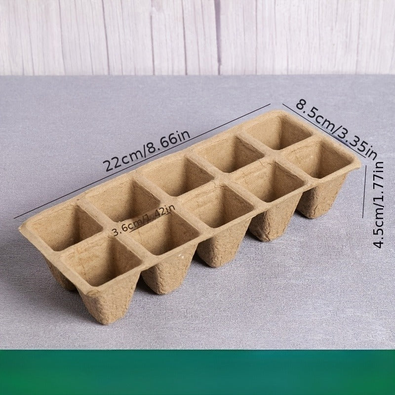 Peat Pots Seed Starter 100pcs Square Biodegradable Paper | Germination Trays with Peat Substrate for Herbs Cacti Flowers | Indoor Outdoor