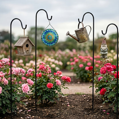 Shepherd Hooks 4 Pack Heavy Duty Metal Garden Stakes for Hanging Plant Baskets Solar Lights Bird Feeders Wind Chimes Outdoor Decor 47 & 63