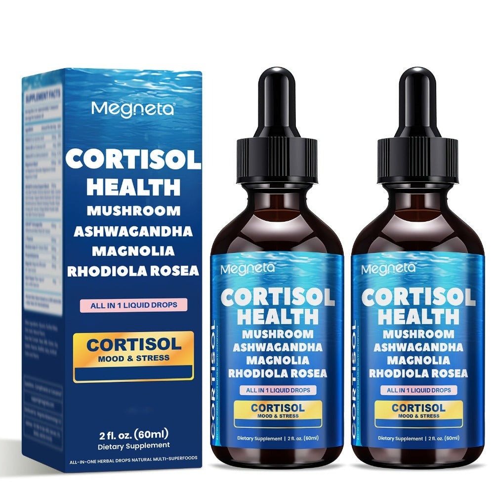 Cortisol Balance Liquid Drops for Stress & Cortisol Belly, KSM-66 Ashwagandha, Magnesium Glycinate & L-Theanine Sublingual Supplement
