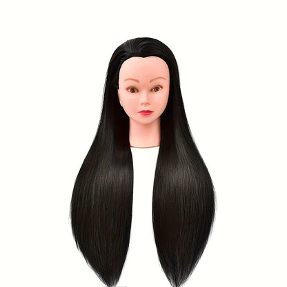 Cosmetology Manikin Head for Hair Styling Braiding Practice – Adult Mannequin Head Real Hair Makeup Display Salon Training Tool for Students
