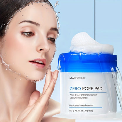 AHA BHA Toner Pads Zero Pore 70pcs - Deep Cleansing, Oil Control & Hydration with Hyaluronic Acid