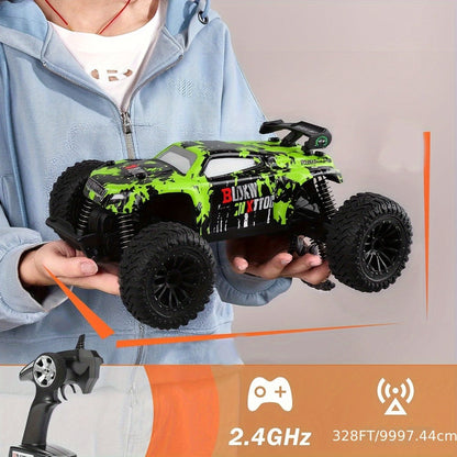RC Off-Road Truck for Kids 2.4GHz Dual Drive Twin Motor – All-Terrain Anti-Slip Tires Remote Control Car, Sturdy Durable Boys Gift Ages 3 4