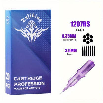 Disposable Tattoo Needles Mixed Size Sterilized RL RS M1 0.35mm, Safety Tattoo Needle Set for Tattoo Artists and Beginners