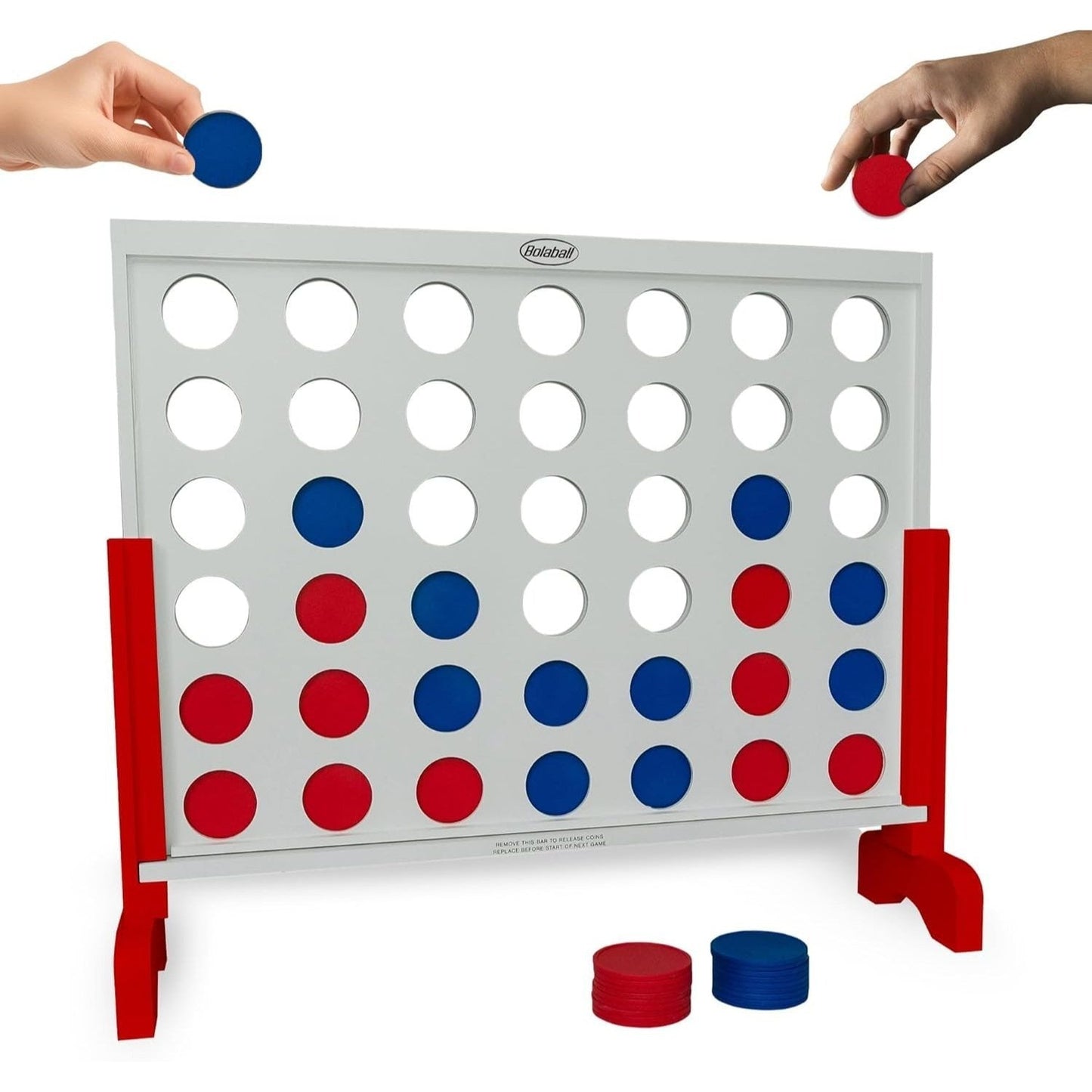Giant Connect Four Game 1.8FT - Jumbo 4 in a Row Outdoor Lawn Game with 42 Discs & Storage Bag for Adults Kids Family