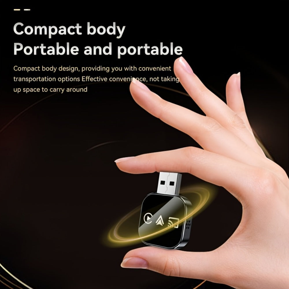 Plug & Play Wireless CarPlay & Android Auto Converter – Mirror Projection, 5GHz WiFi Auto-Connect, Aluminum Alloy