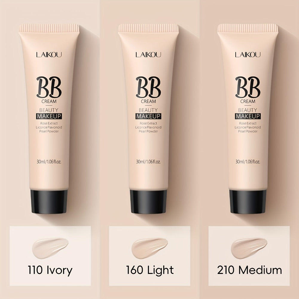 BB Cream 2 Pcs Set Waterproof, Pore-Minimizing Full Coverage Foundation with Blemish Concealer & Glycerin Hydration