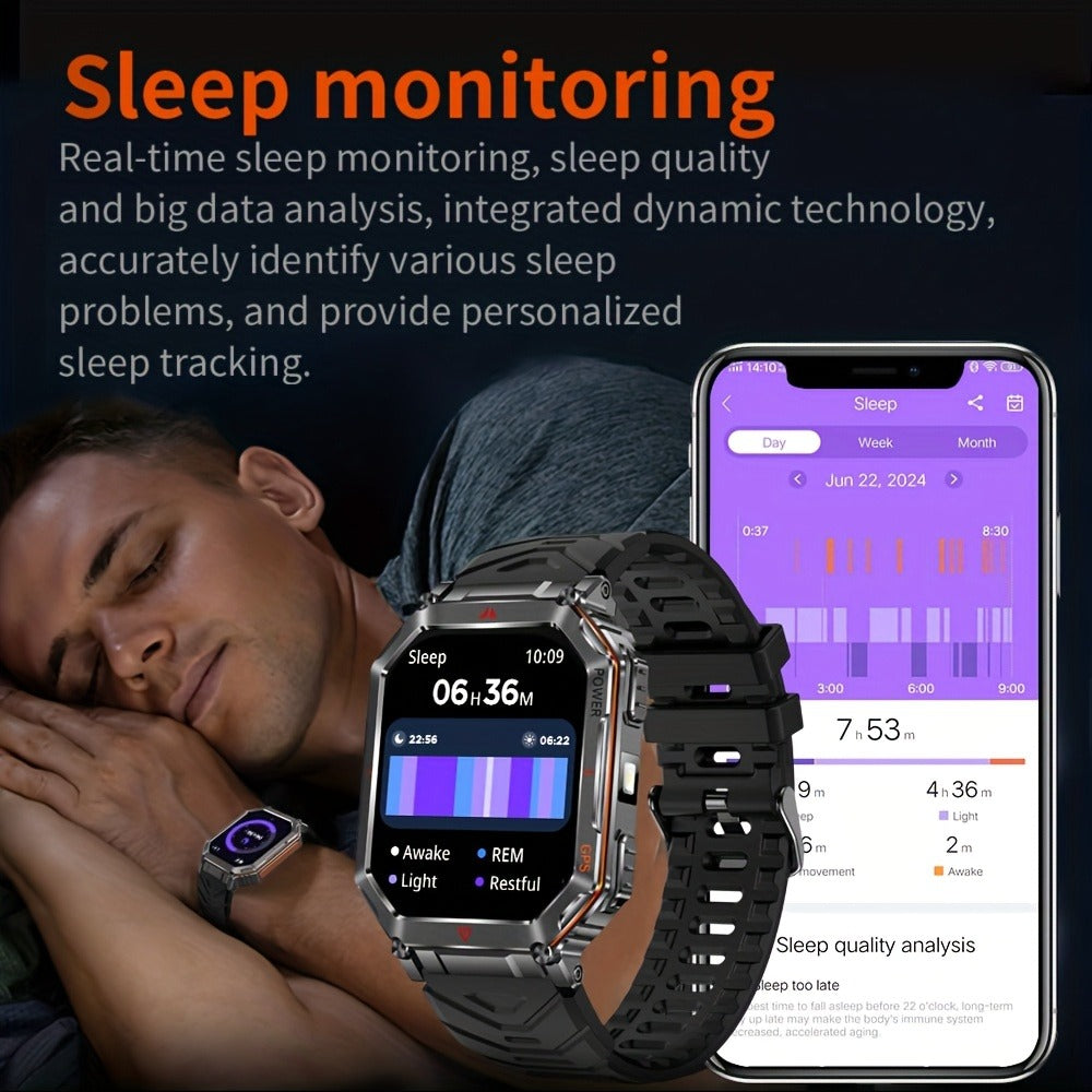 Smartwatch for Men with GPS, IPX8 Rating, Altimeter, Barometer, Compass and LED Flashlight