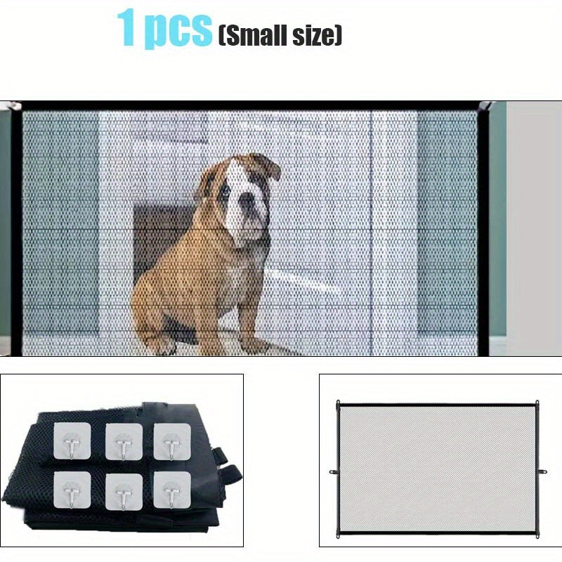 Pet Safety Gate Mesh Door – Portable Magic Pet Fence for Stairs & Doorways | Easy Install Anywhere, S & L Sizes for Puppies