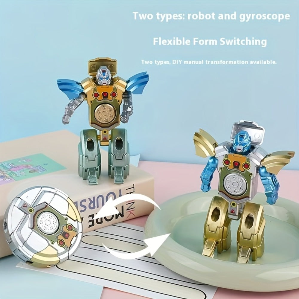 Deformation Robot Fingertip Gyro Fidget Spinner, Creative Finger Gyroscope Toy for Kids & Adults