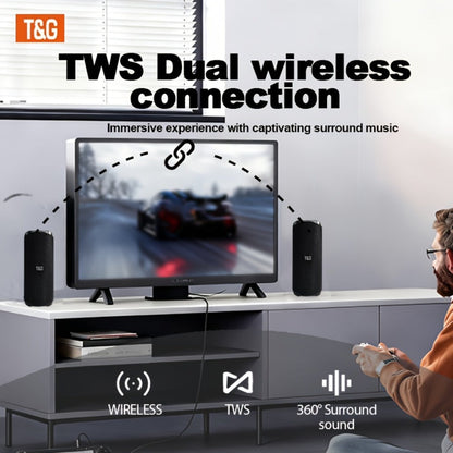 Portable Bluetooth Speaker TG117 with 10W Output, IPX4, 1200mAh Battery, 33ft Range and Mic