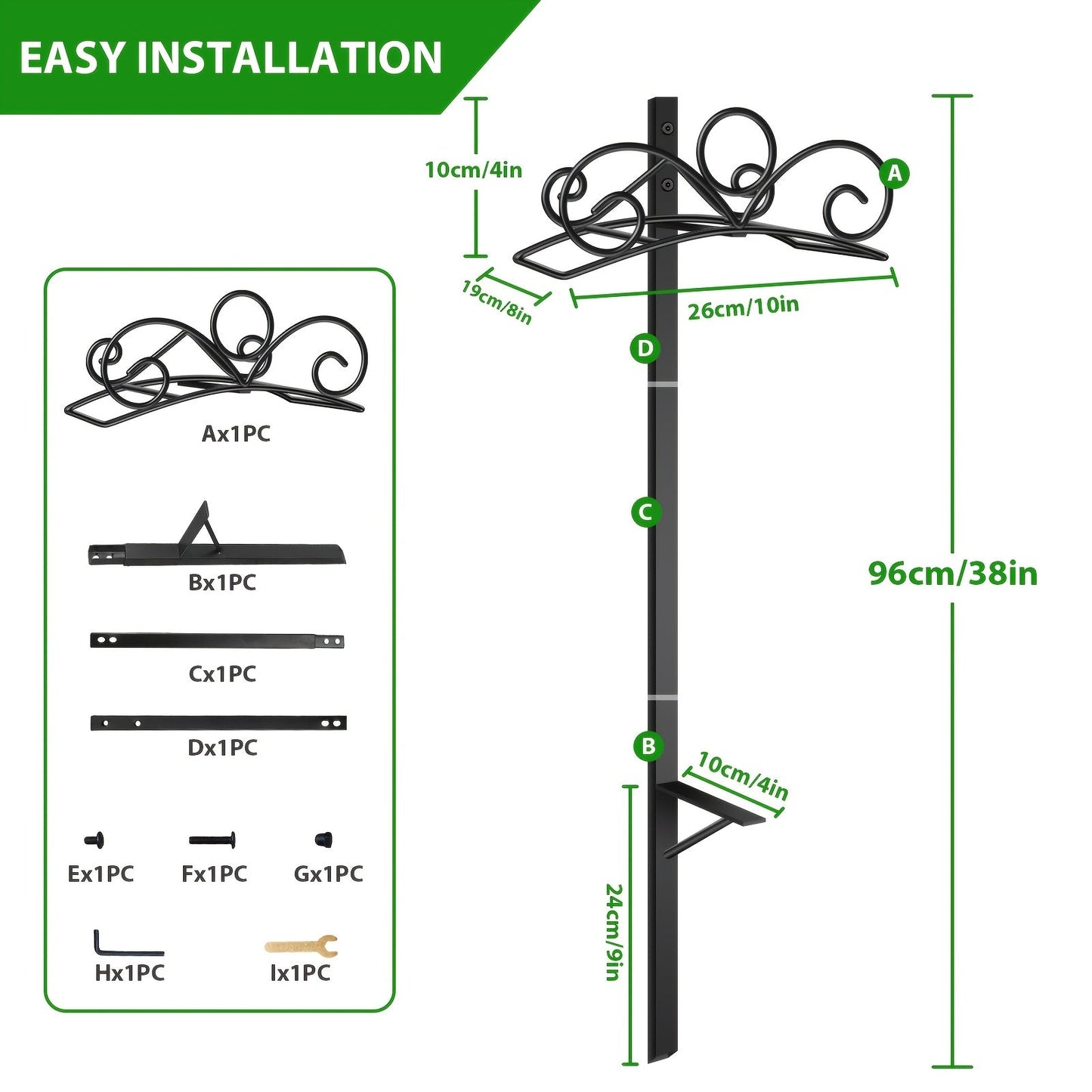 Garden Hose Holder Metal Freestanding | Lawn Patio Outdoor Hose Rack